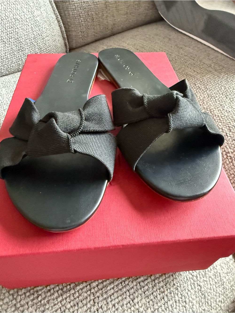 Rothy's Black Bow Slide Mules